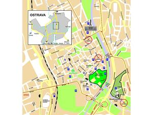 Výstaviste Černá louka, Ostrava, příjezdová mapa