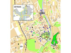 Slezskoostravský hrad, Ostrava, příjezdová mapa