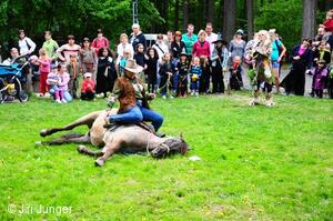 Slet čarodějnic 2009 - koňské show manželů Tomkových o přestávce soutěží